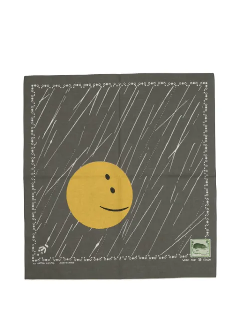 KAPITAL Rainbowy smiley-print scarf