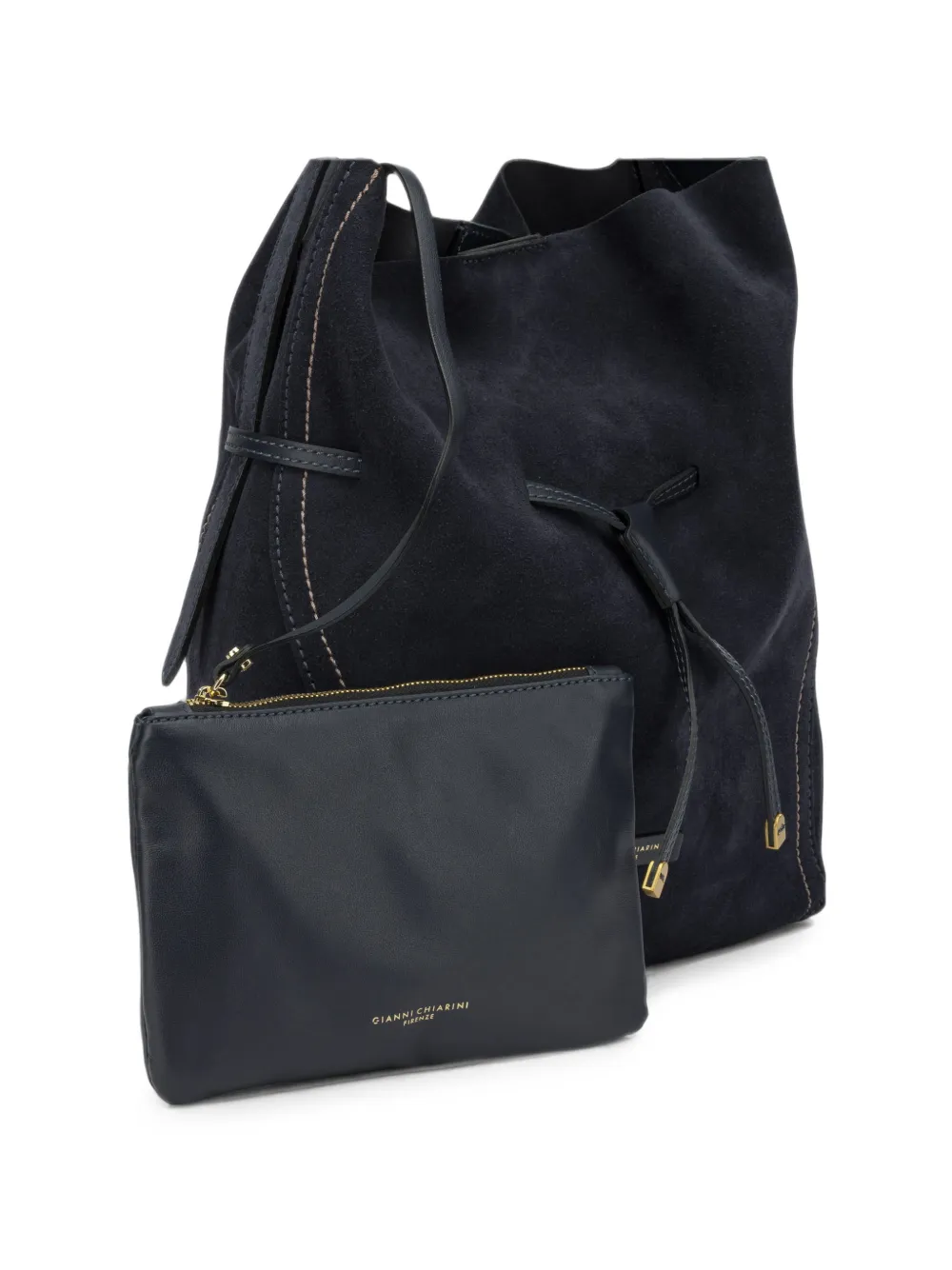 GIANNI CHIARINI Sienna schoudertas met trekkoord Blauw