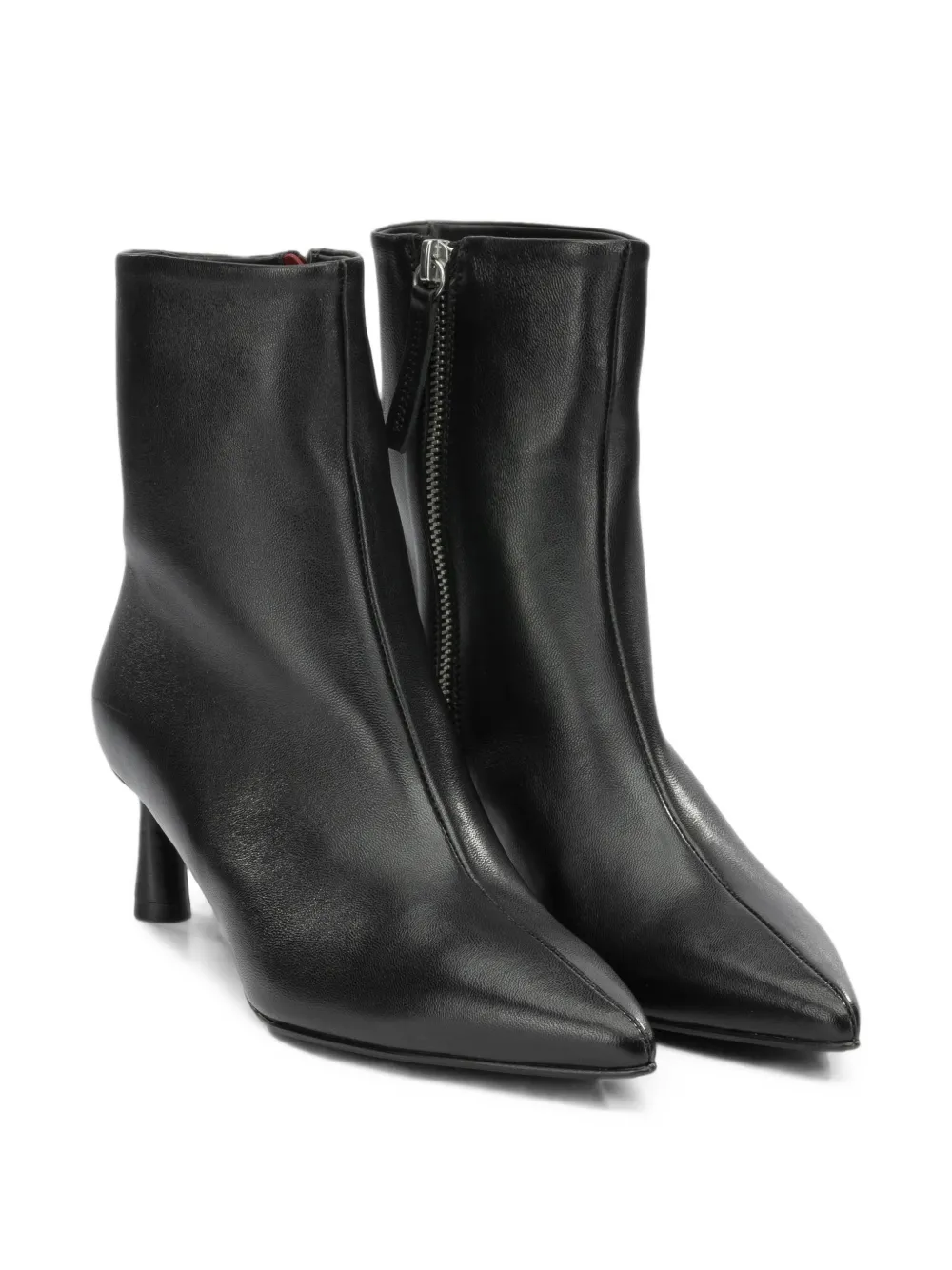 Halmanera pointed-toe leather ankle boots Zwart