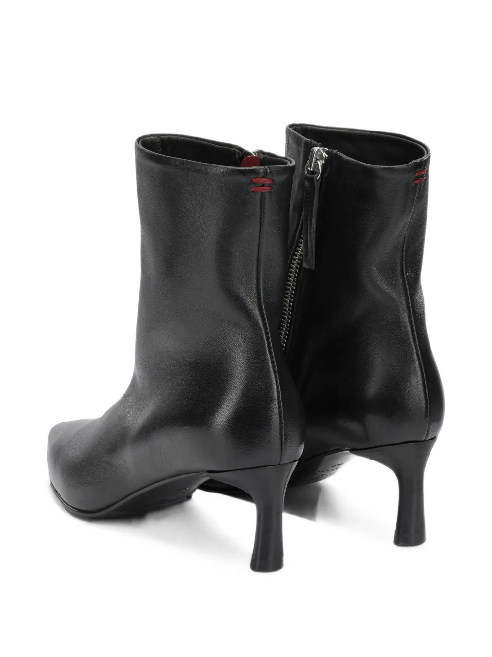Halmanera pointed-toe leather ankle boots Zwart