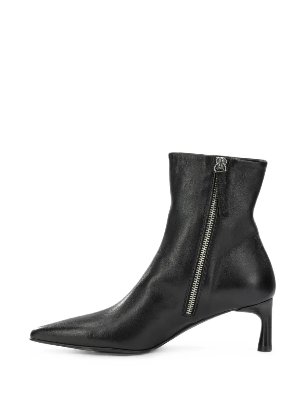 Halmanera pointed-toe leather ankle boots Zwart