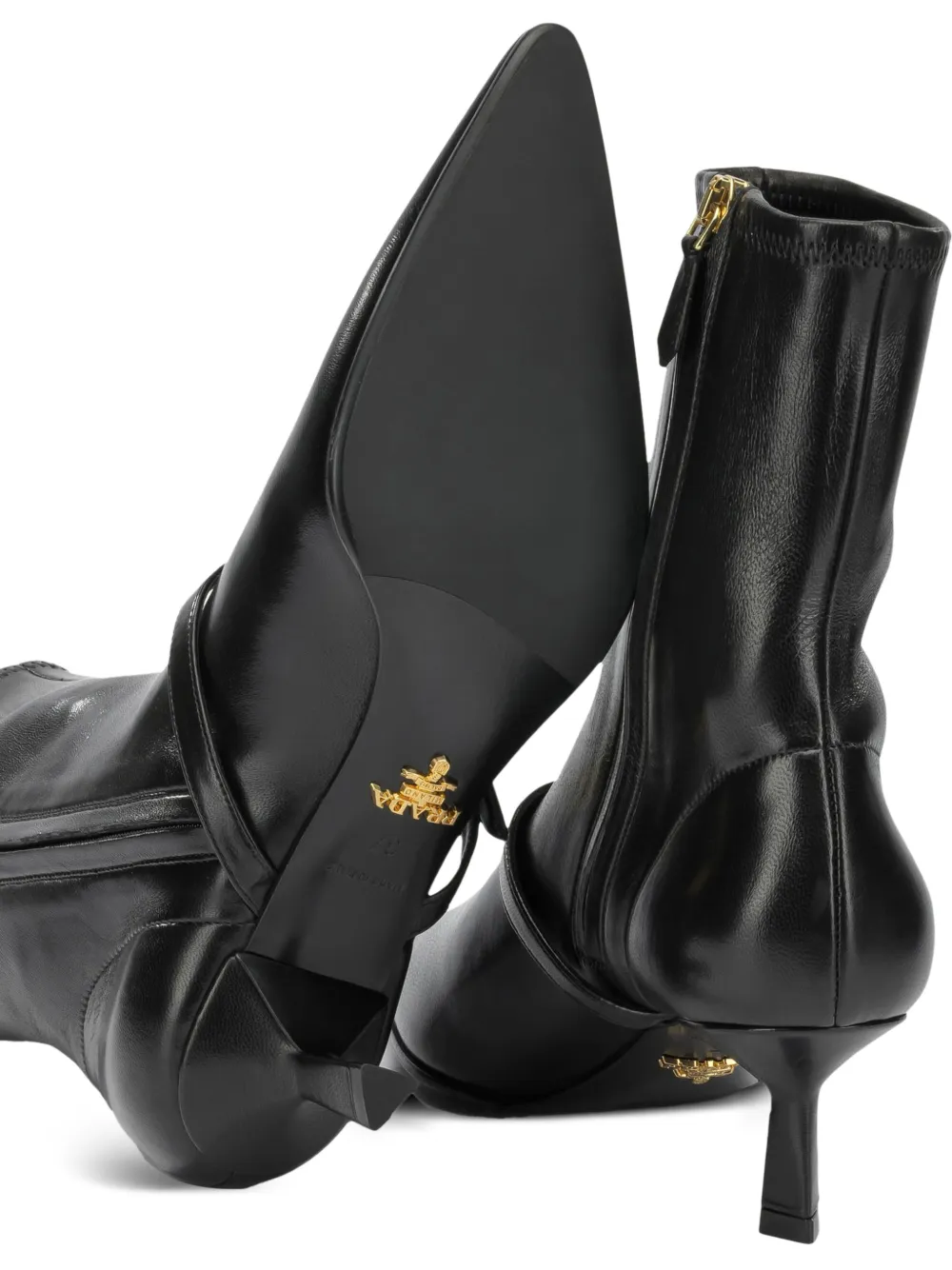 Prada Stretch nappaleren laarzen Zwart
