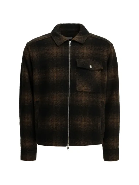 Moncler check-pattern zip-up shirt jacket