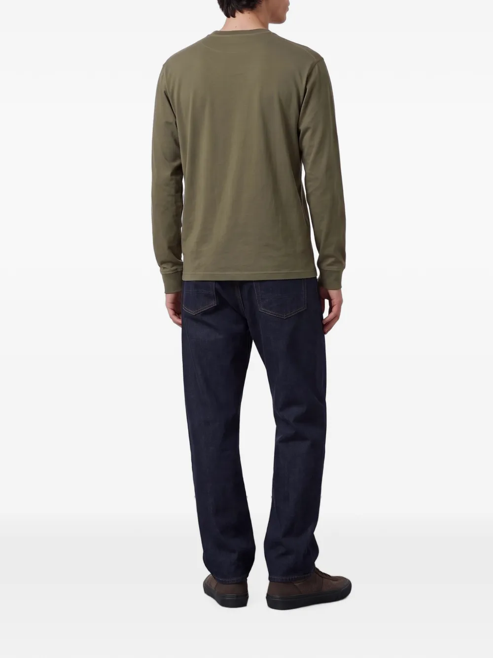 Stone Island 2100025 'Fissato' jersey T-shirt van biologisch katoen Groen