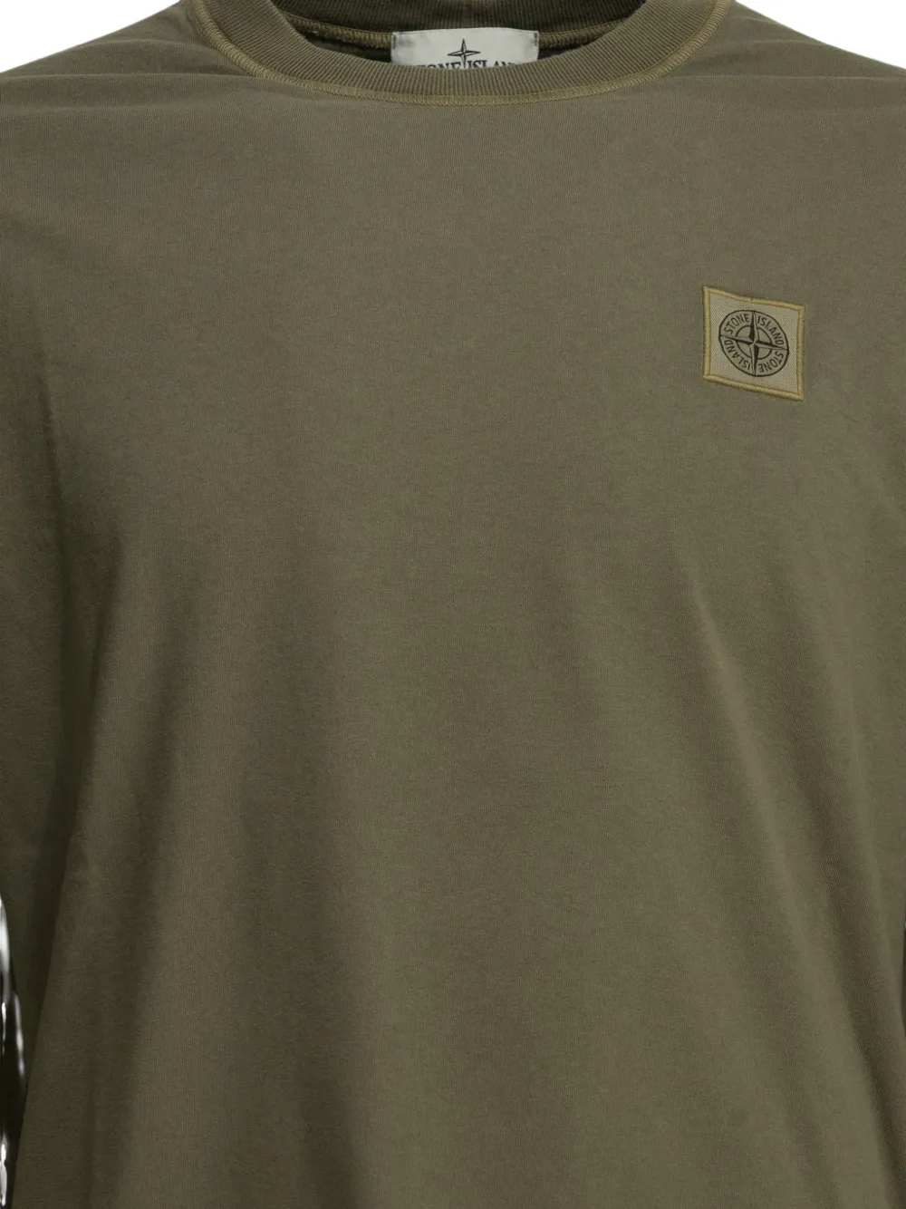 Stone Island 2100025 'Fissato' jersey T-shirt van biologisch katoen Groen