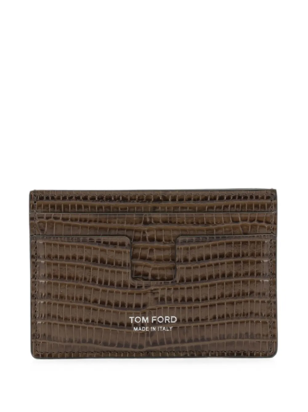 TOM FORD croc-effect cardholder - Marrone
