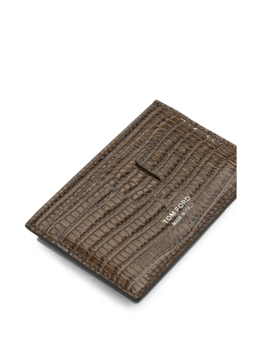 TOM FORD Pasjeshouder met krokodillenprint Bruin