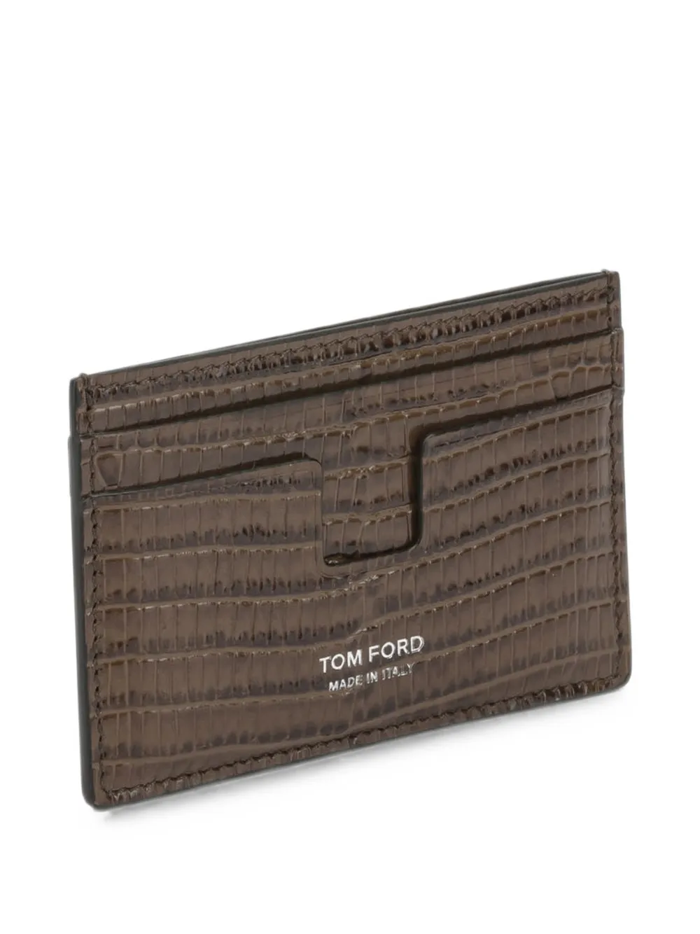 TOM FORD Pasjeshouder met krokodillenprint Bruin