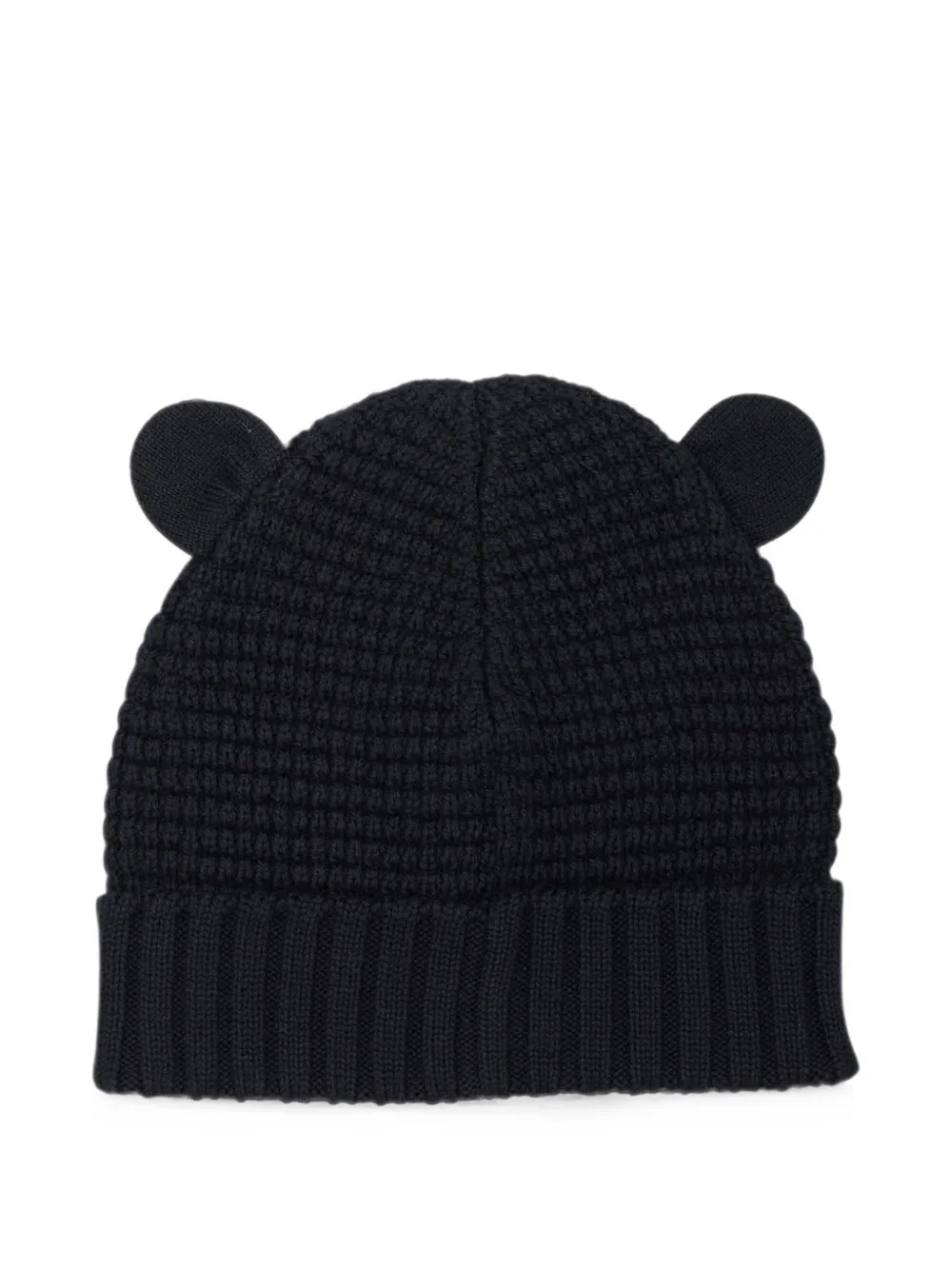 Moncler Enfant Muts met logopatch en oordetail Blauw
