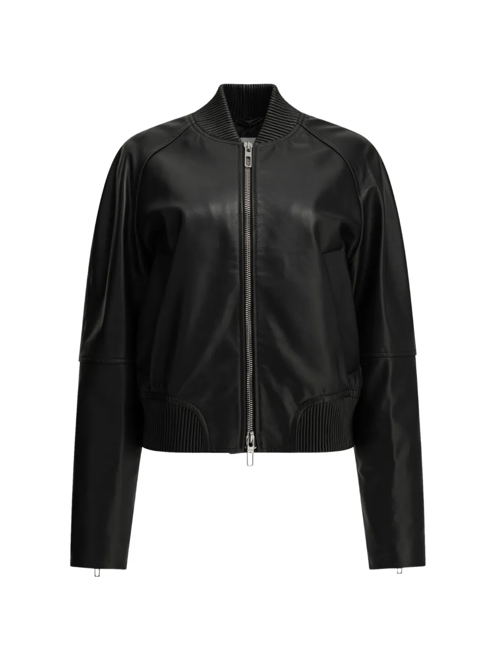 Max Mara Amour ribbed-trim leather jacket