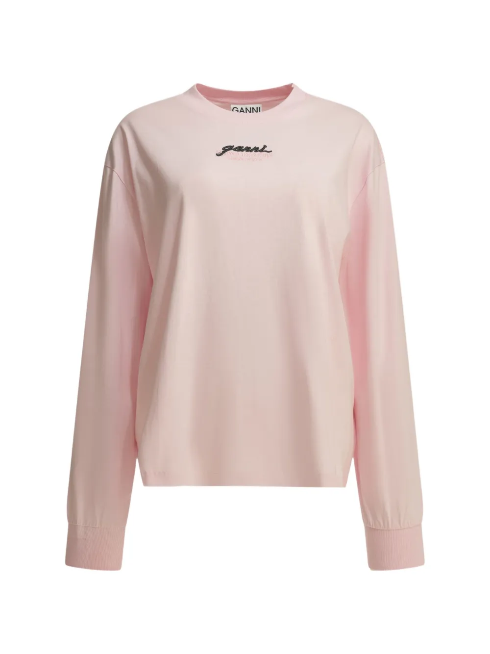GANNI horse-print long-sleeve T-shirt - Rosa