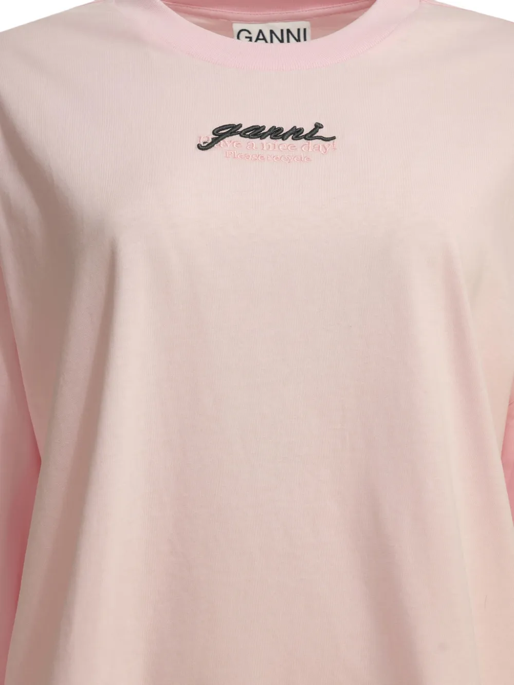 GANNI T-shirt met paardenprint en lange mouwen Roze