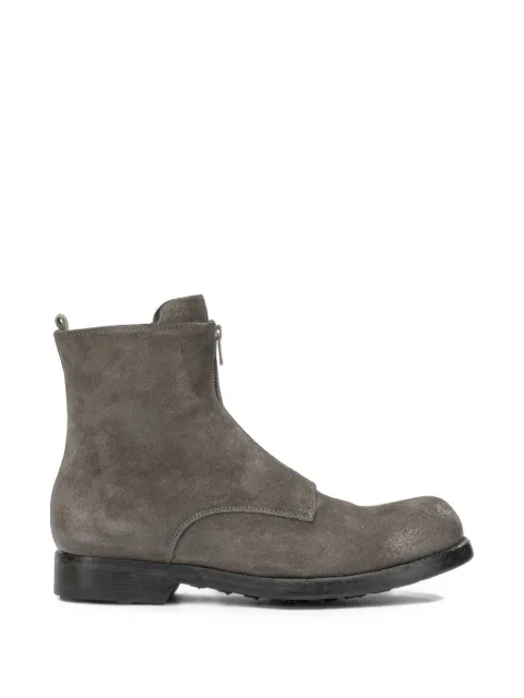Officine Creative front-zip distressed-effect boots