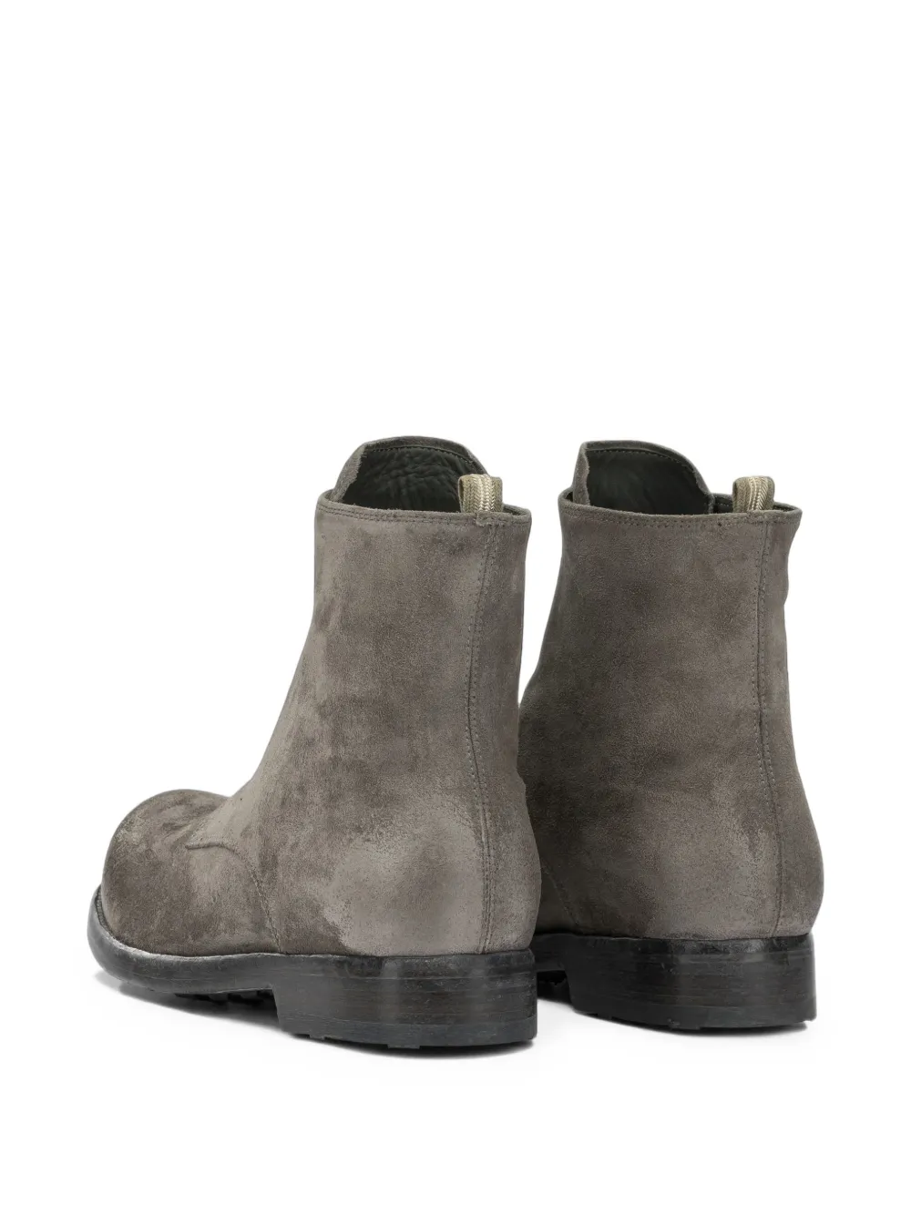 Officine Creative front-zip distressed-effect boots Grijs