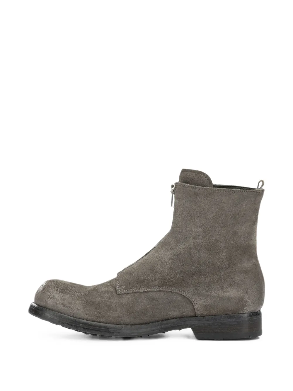 Officine Creative front-zip distressed-effect boots Grijs