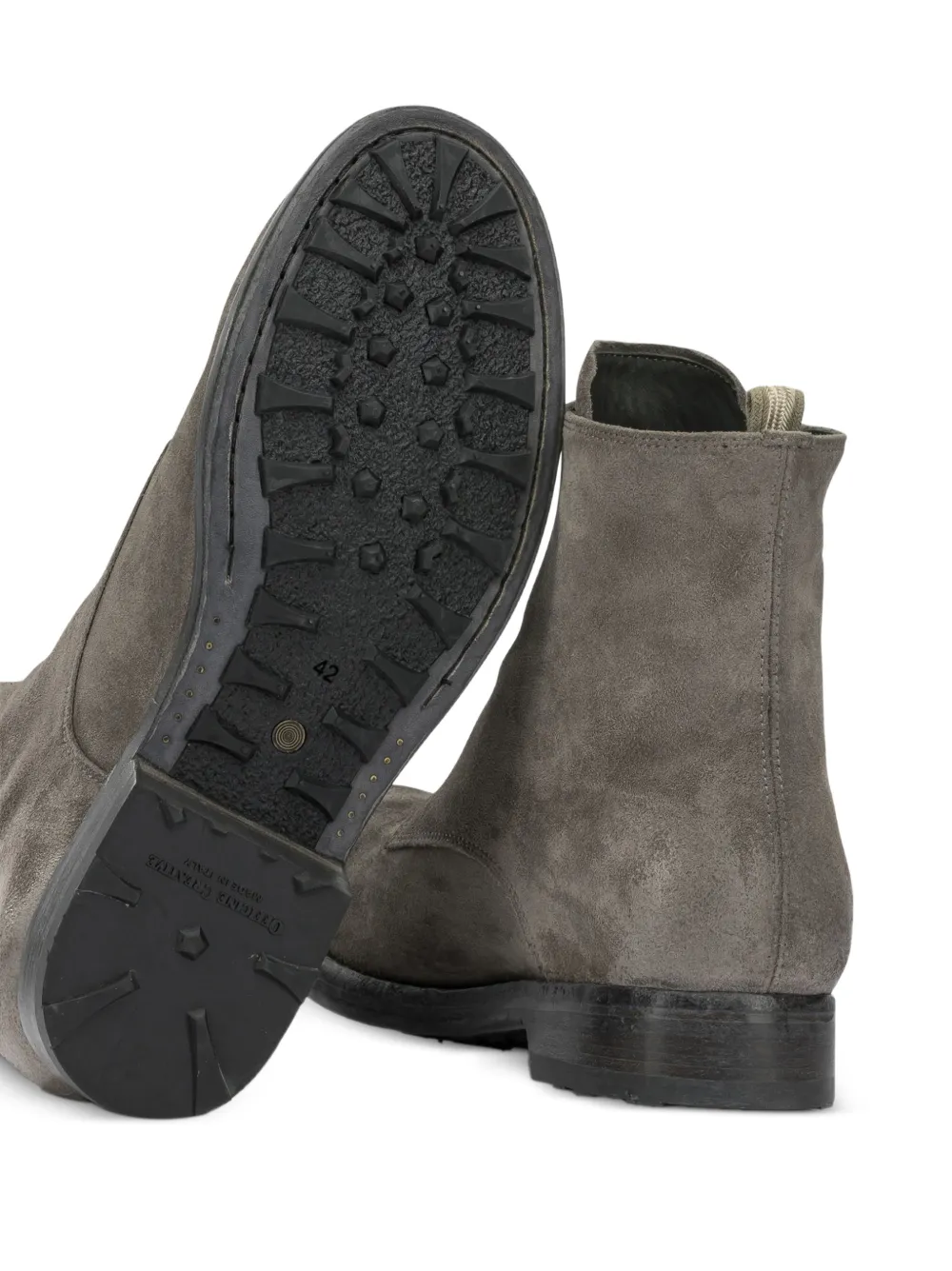 Officine Creative front-zip distressed-effect boots Grijs