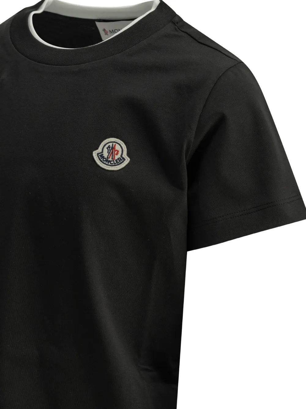 Moncler Enfant logo-patch T-shirt Zwart