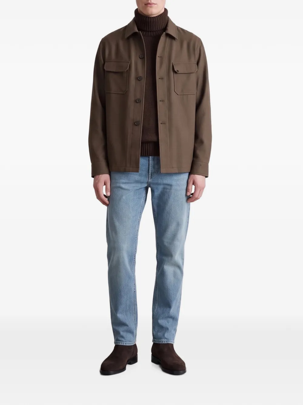 Tagliatore Tempest button-up shirt jacket Bruin