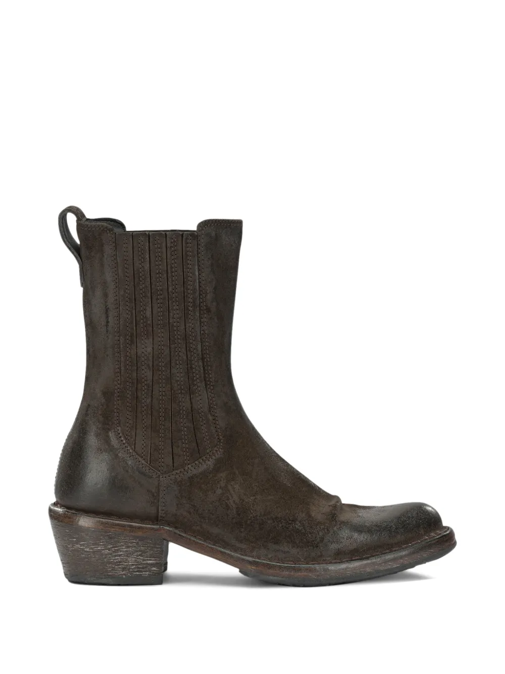 Moma Dallas 50mm distressed-effect panelled ankle boots Bruin