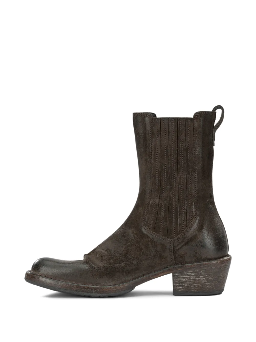 Moma Dallas 50mm distressed-effect panelled ankle boots Bruin