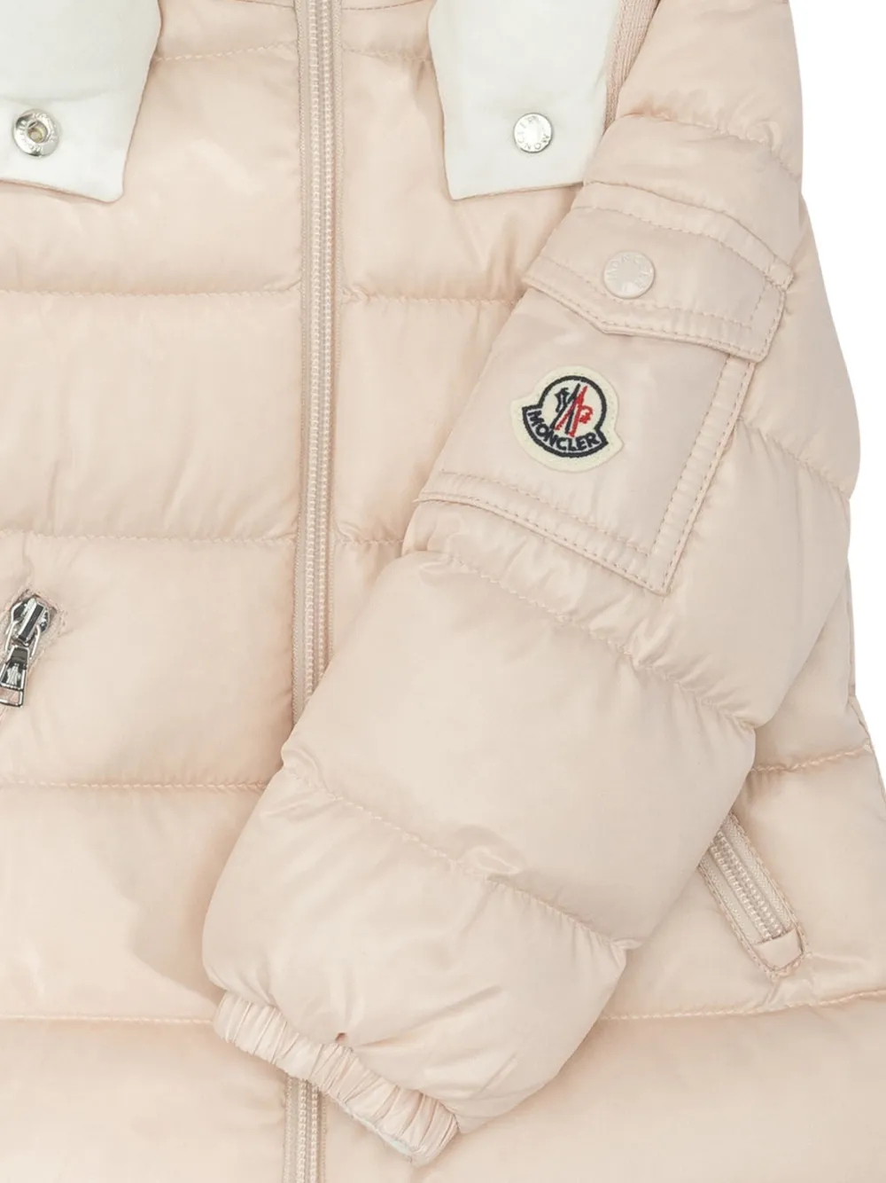 Moncler Enfant Donsjack met capuchon Beige
