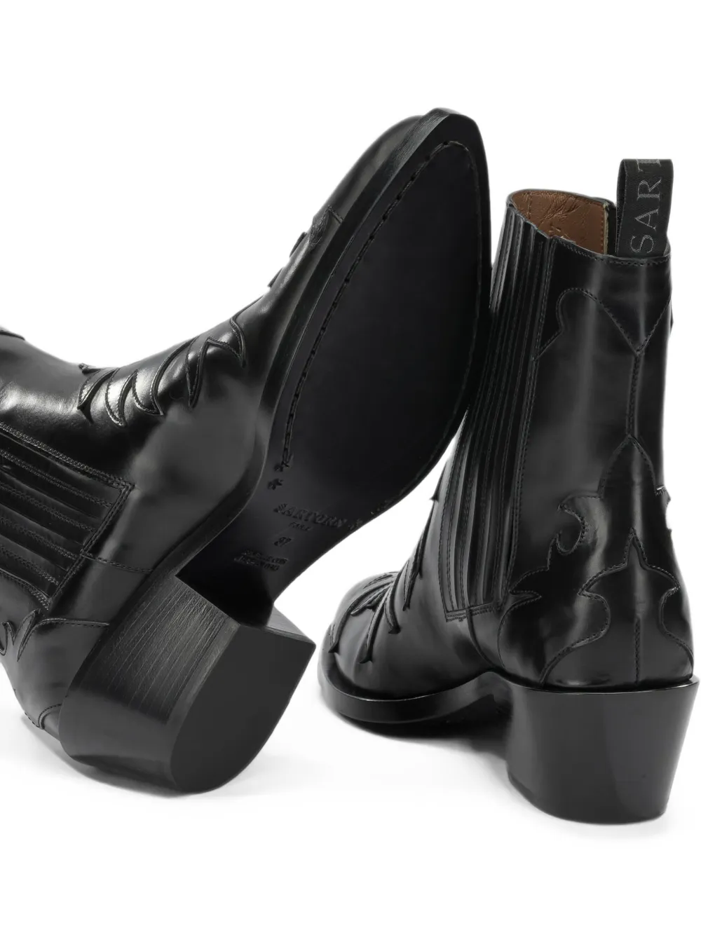 Sartore Parma Western-style panelled boots Zwart