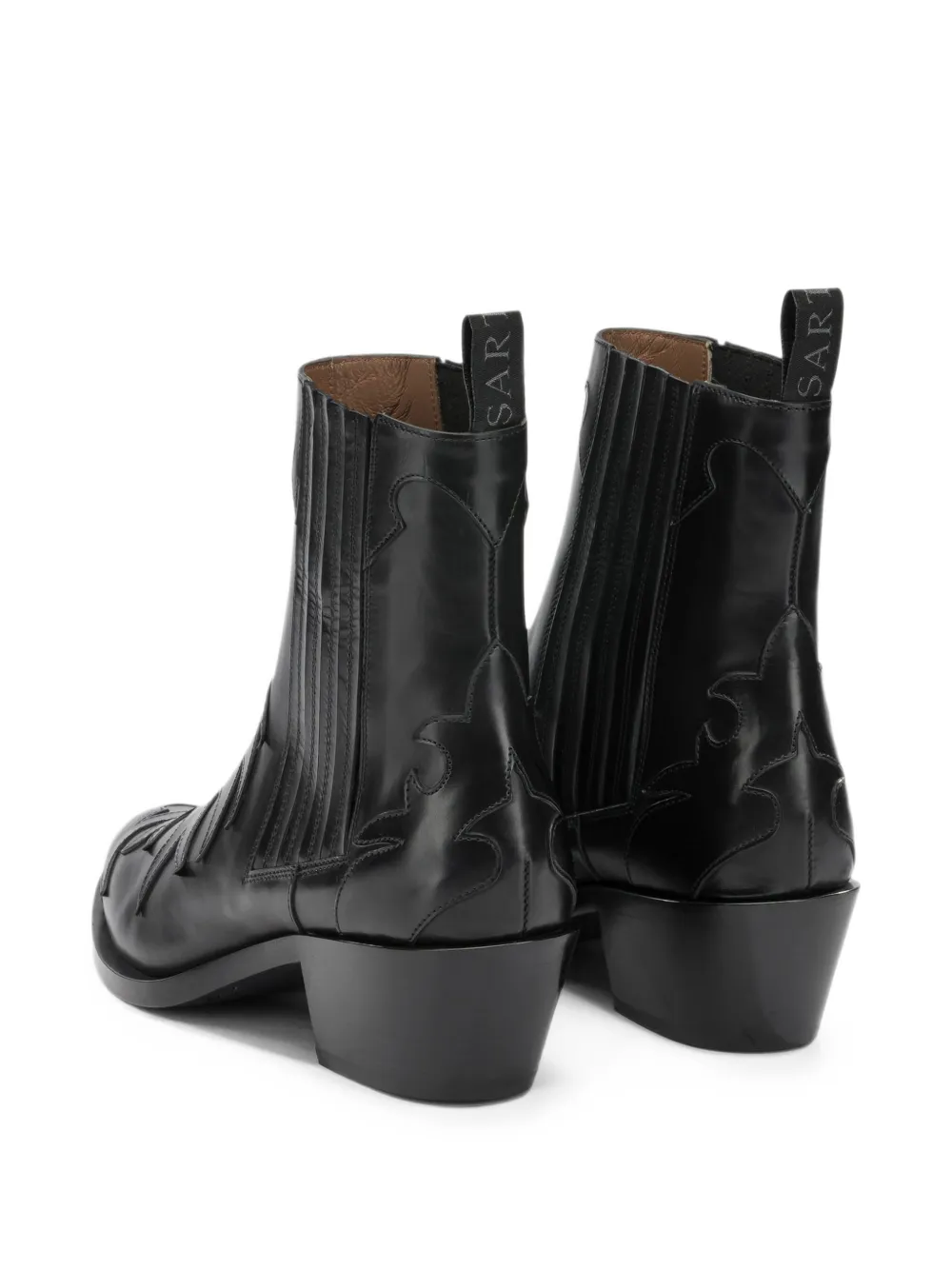Sartore Parma Western-style panelled boots Zwart