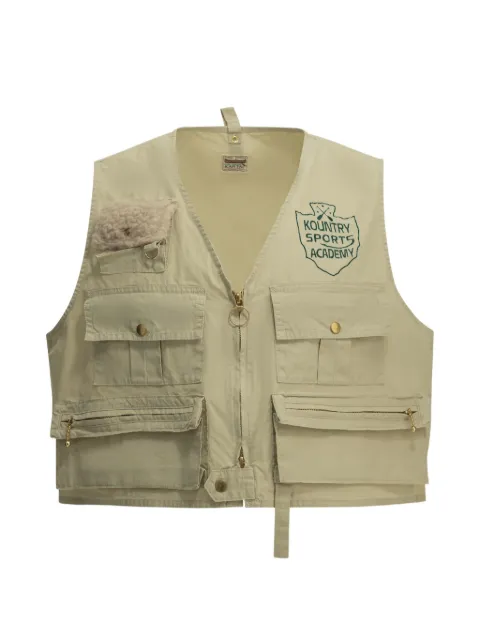 KAPITAL Fishing multi-pocket logo-print vest