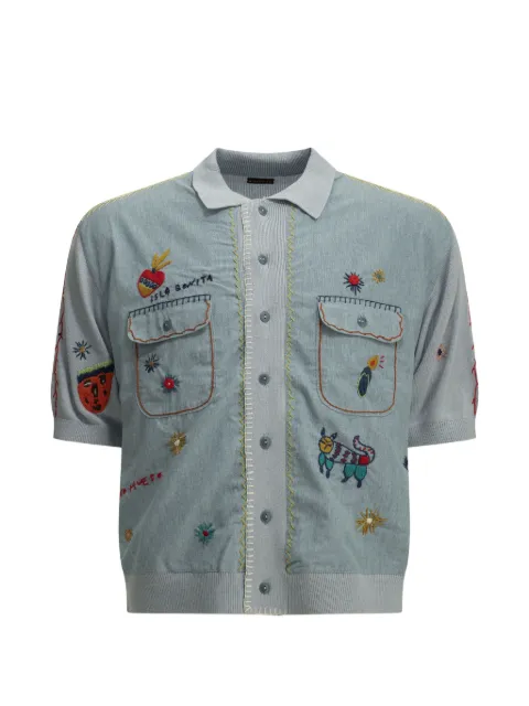 KAPITAL embroidered panelled shirt