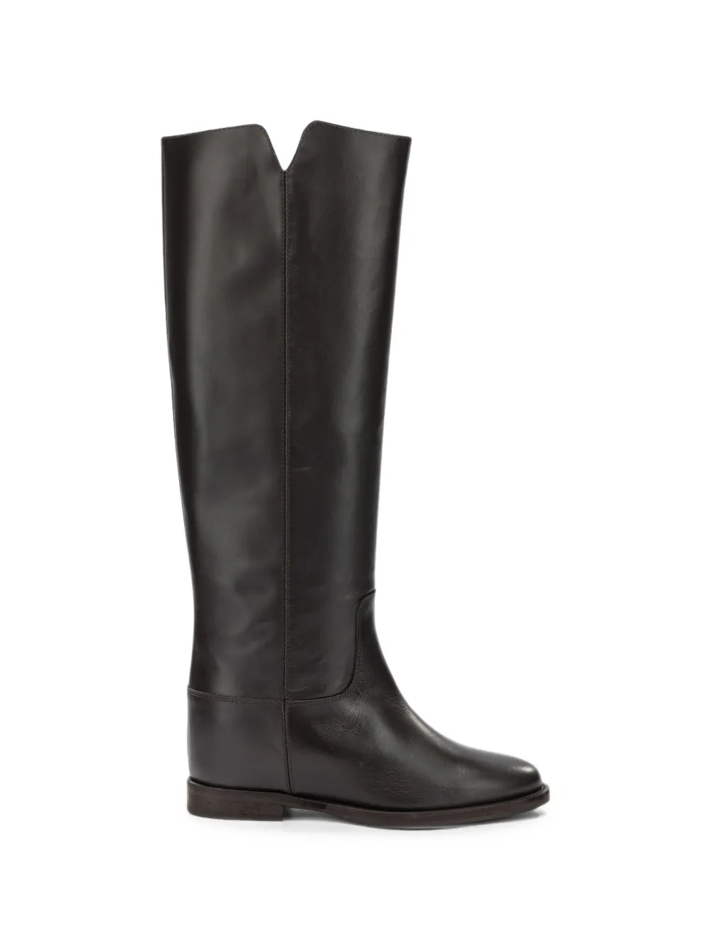 Via Roma 15 Desirè V-neck leather boots Bruin