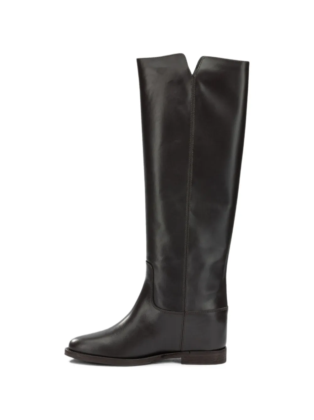 Via Roma 15 Desirè V-neck leather boots Bruin
