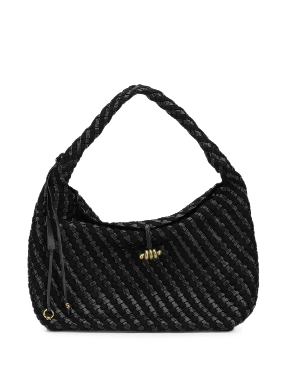 GIANNI CHIARINI medium Aurelie woven leather shoulder bag - Nero