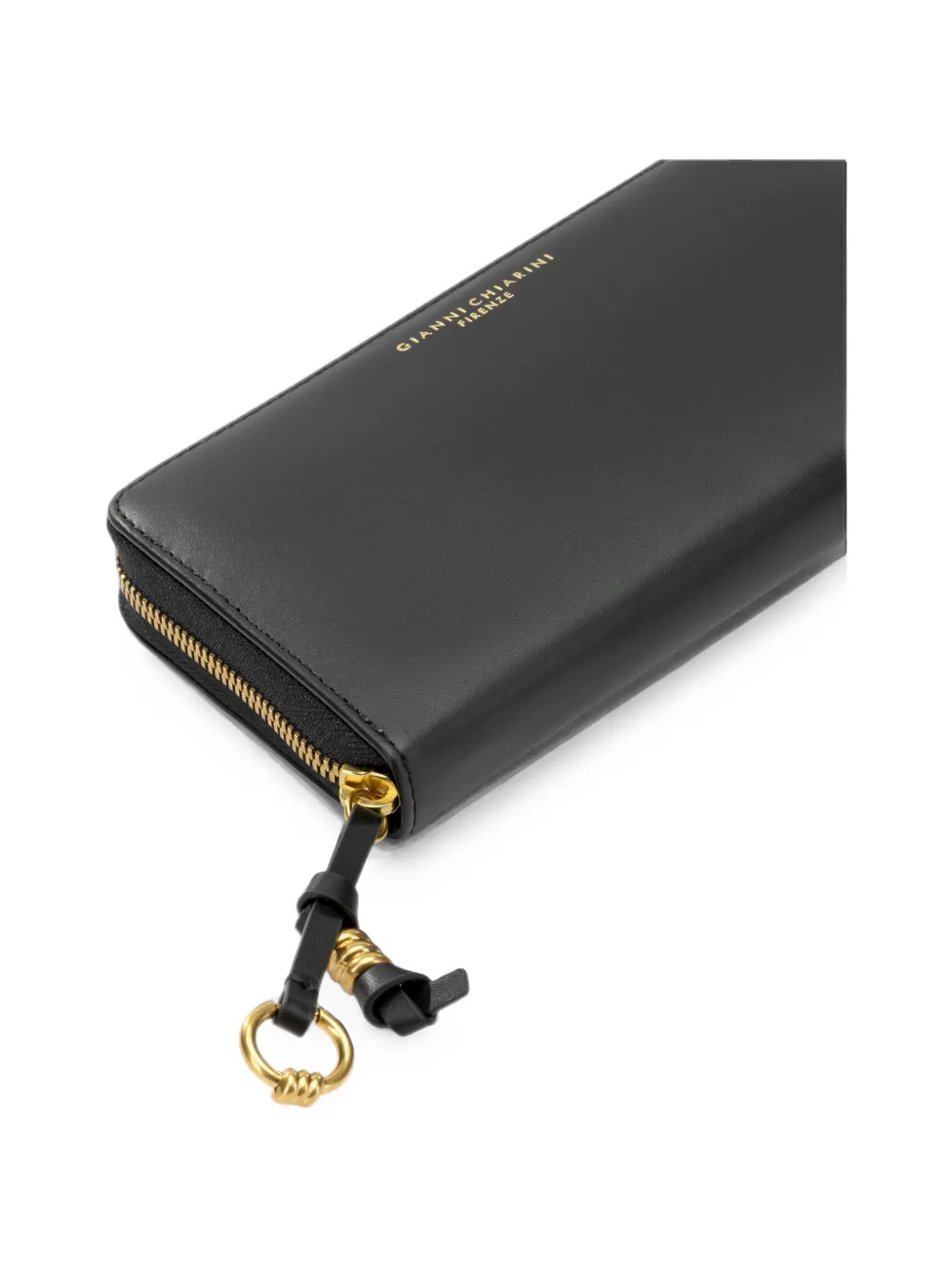 GIANNI CHIARINI Leren portemonnee met logoprint Zwart