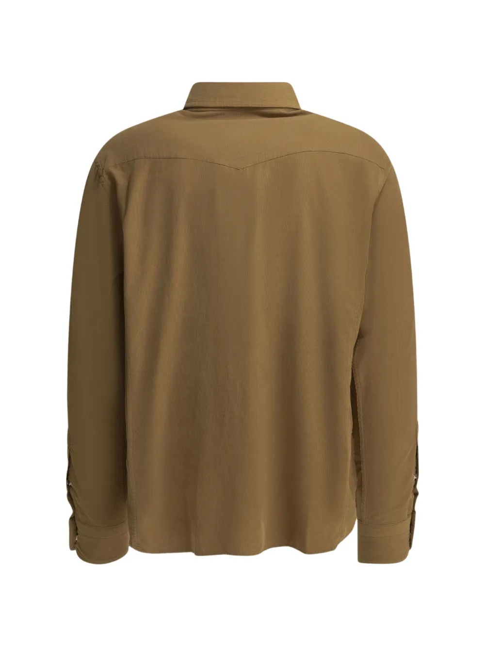 TOM FORD Ribfluwelen overhemd met westernschouderpas Bruin