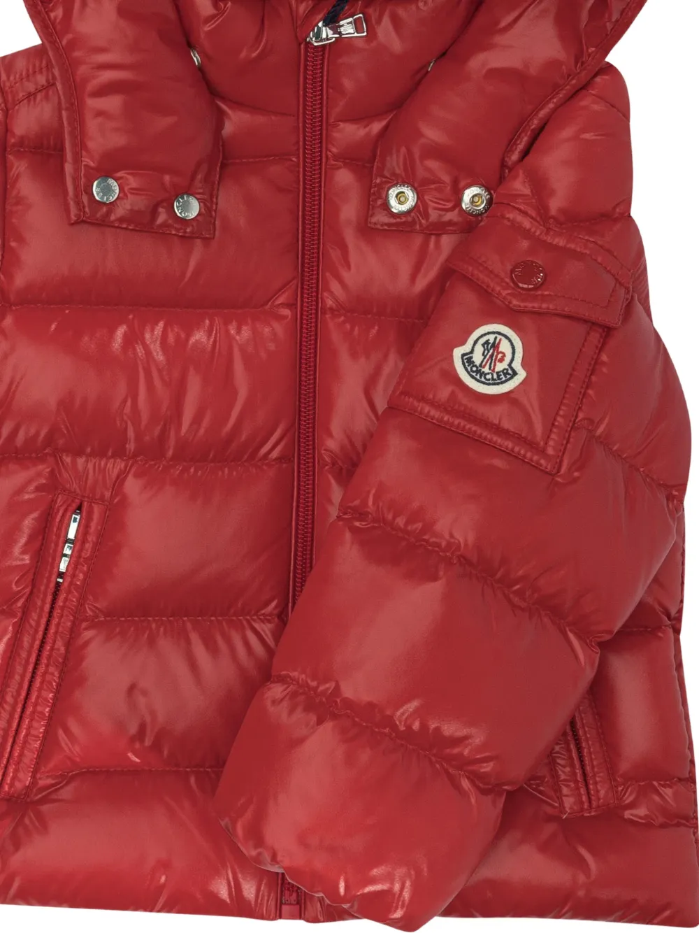 Moncler Enfant Maya hooded padded coat Rood
