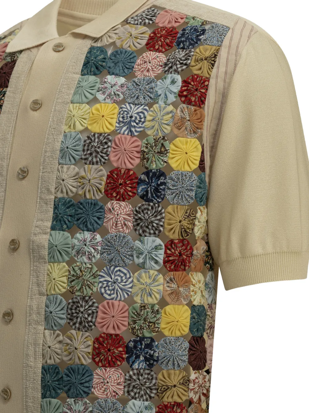 KAPITAL Poloshirt met patchwork Beige