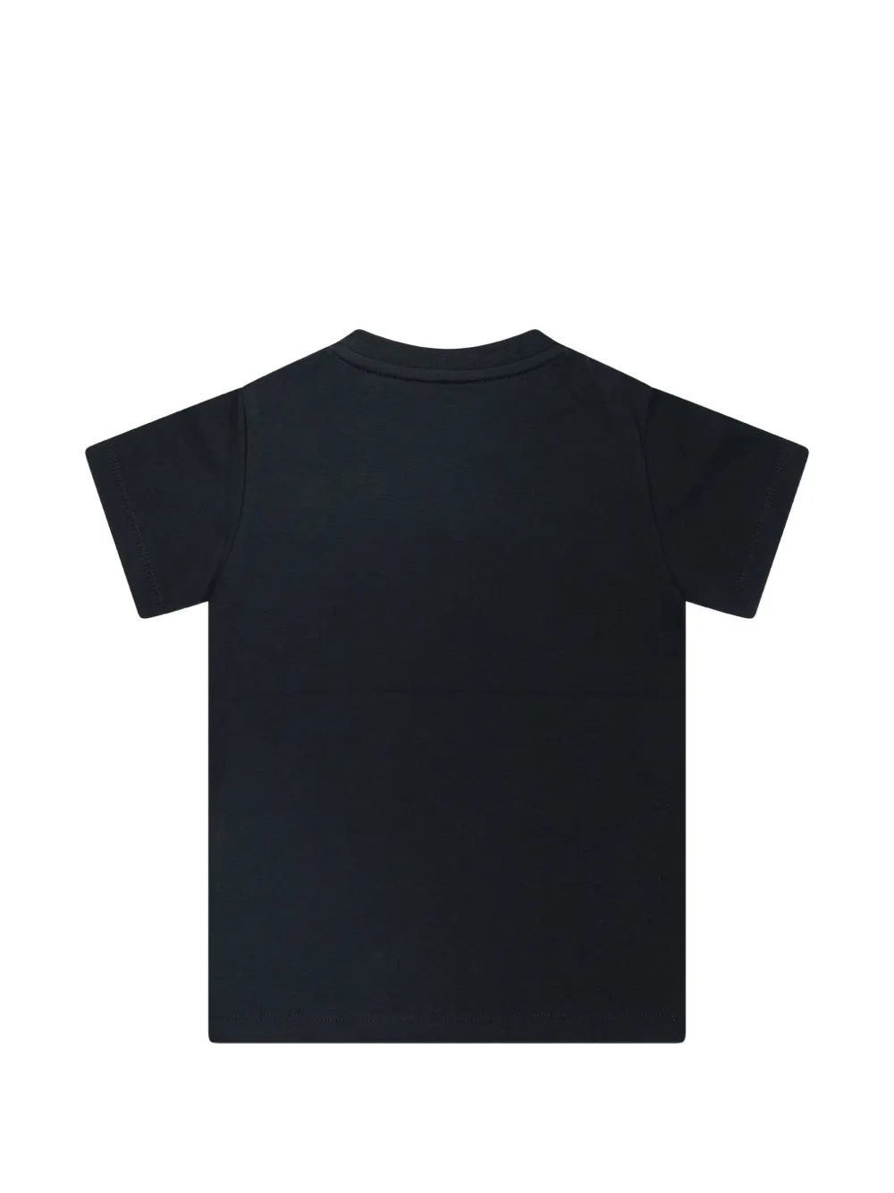 Moncler Enfant T-shirt met logoprint en knoop op de schouders Blauw