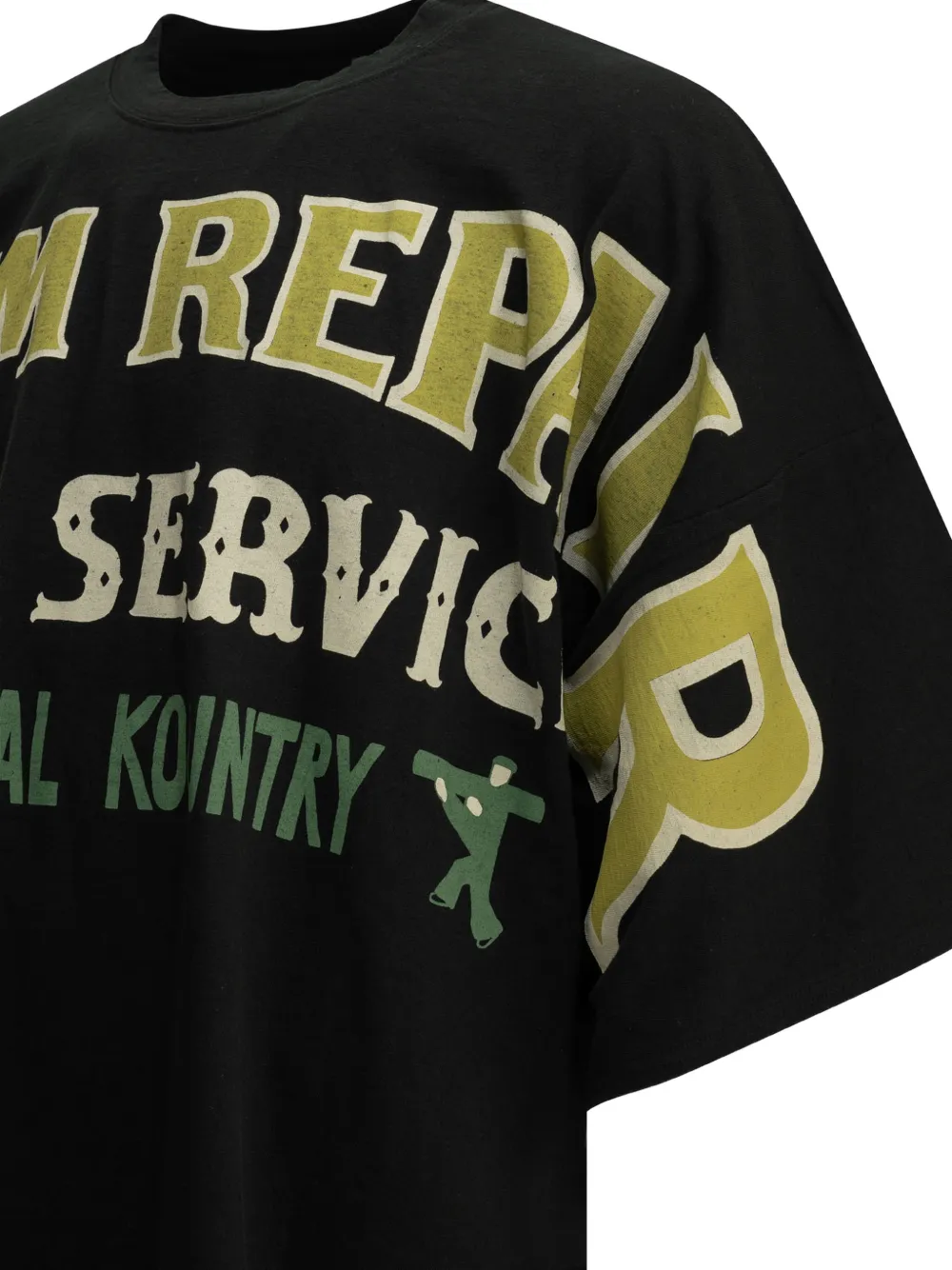 KAPITAL Katoenen T-shirt met logoprint Zwart