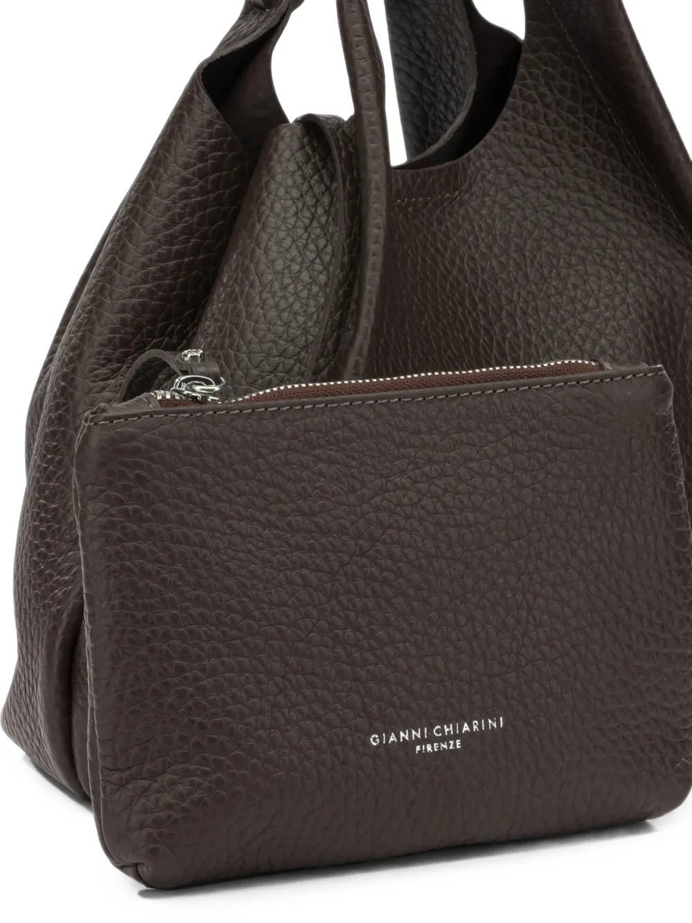 GIANNI CHIARINI medium Dua leather tote bag Bruin
