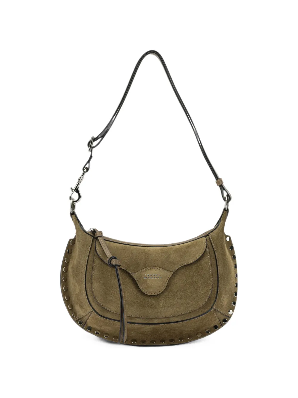 ISABEL MARANT stud-embellished suede shoulder bag - Verde