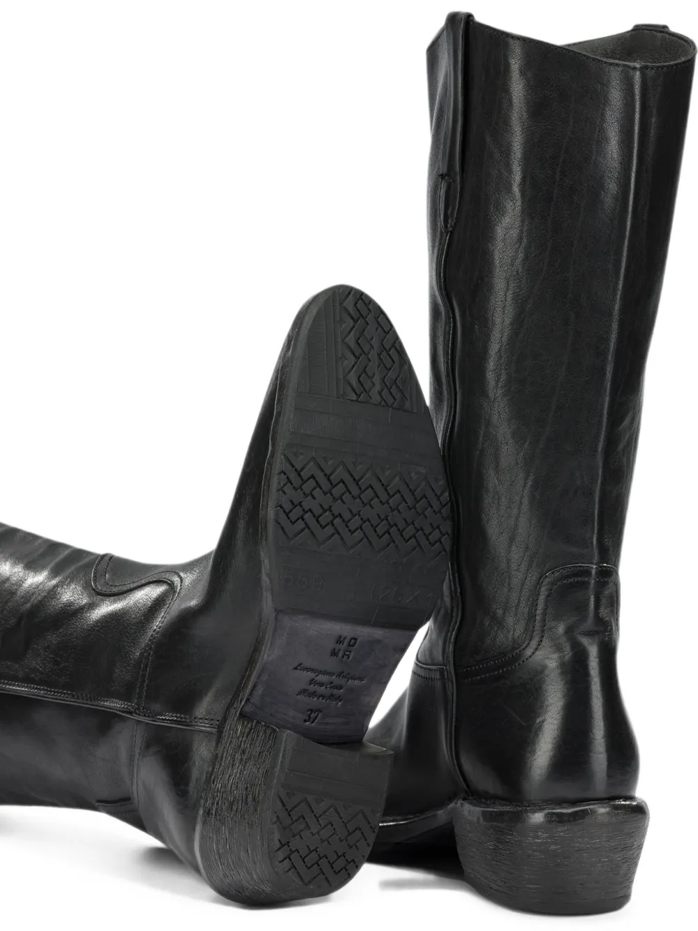 Moma Dallas knee-high boots Zwart