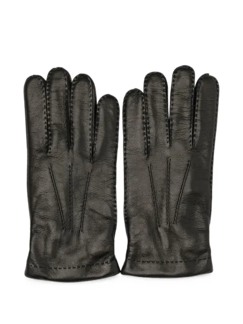 Restelli stitch-detail leather gloves