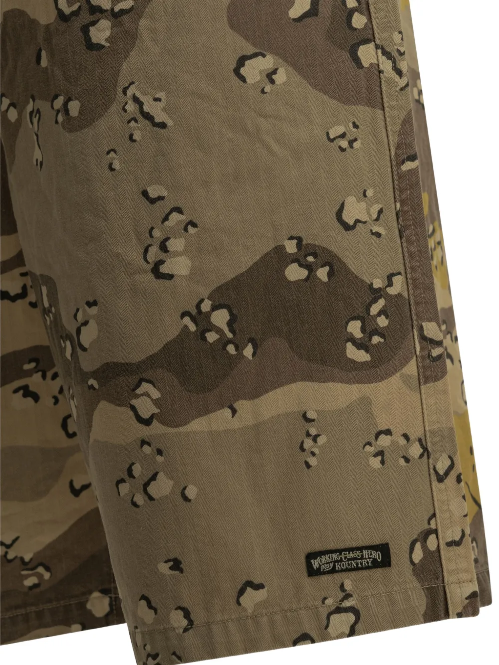 KAPITAL Shorts met camouflageprint Bruin