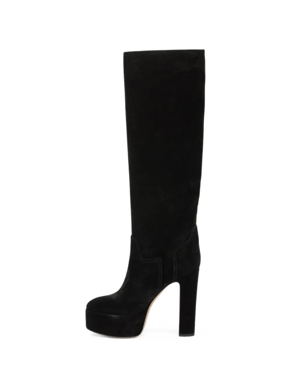Casadei Renna suede platform knee-high boots Zwart