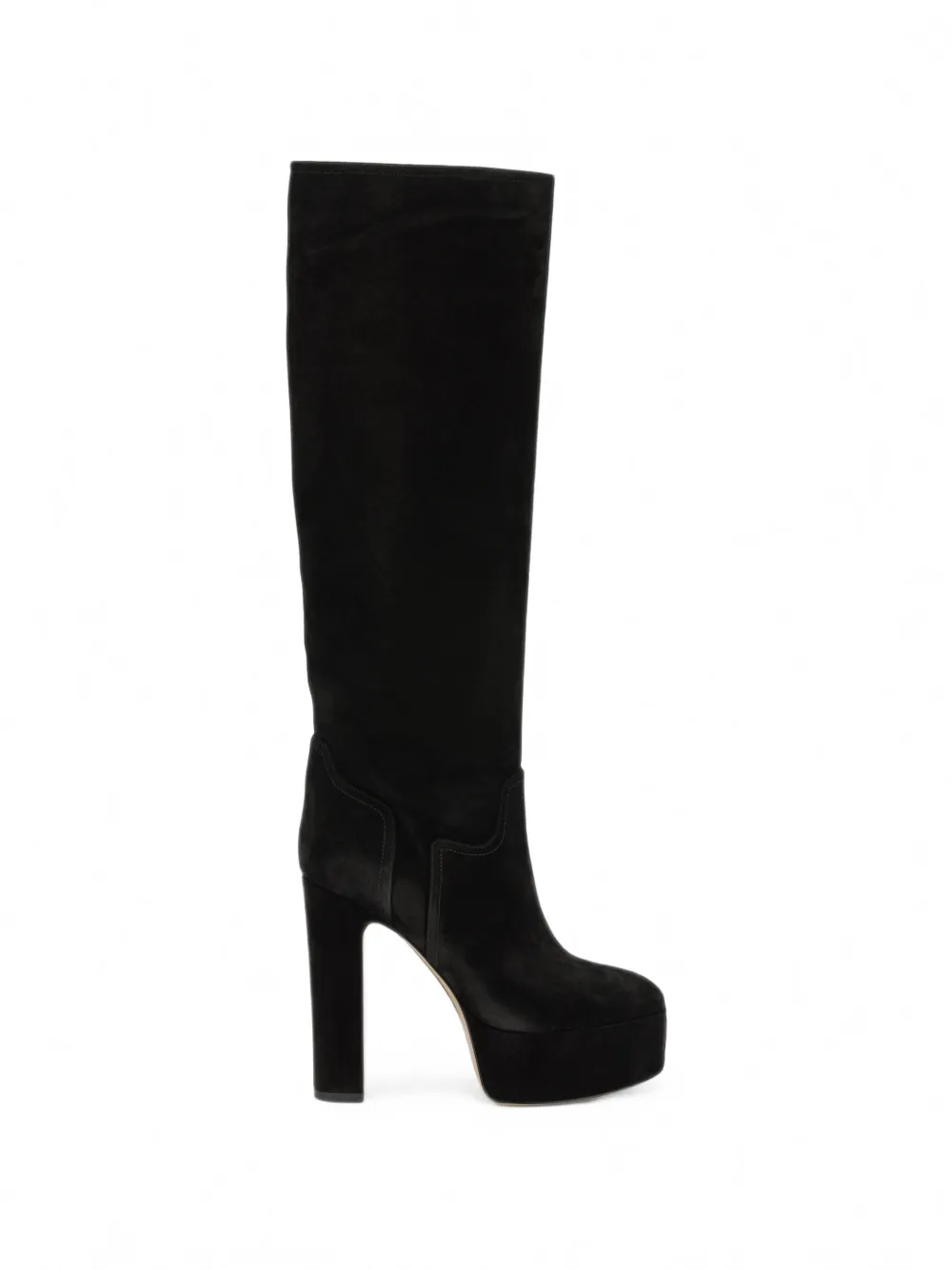 Casadei Renna suede platform knee-high boots Zwart