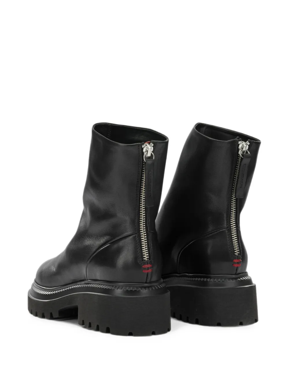 Halmanera chunky leather boots Zwart