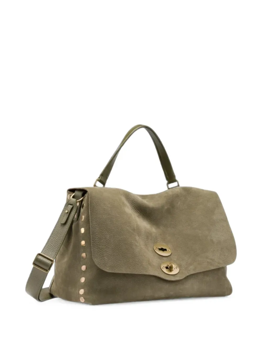Zanellato Medium Postina leren shopper verfraaid met studs Groen