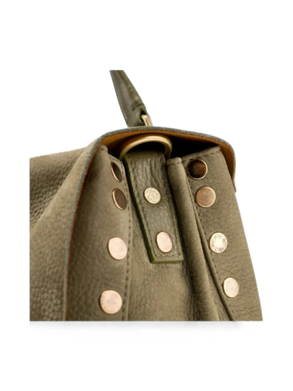 Zanellato Medium Postina leren shopper verfraaid met studs Groen