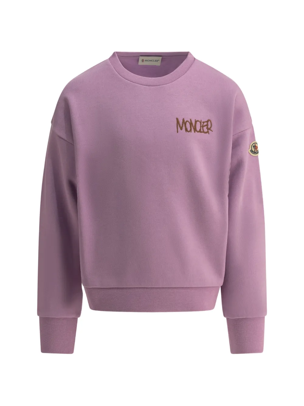 Moncler Enfant sweat en coton à logo brodé - Violet Moncler Enfant sweat en coton à logo brodé - Violet