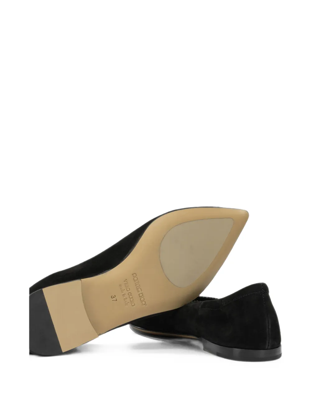 Pomme D´Or suede pointed-toe ballet flats Zwart